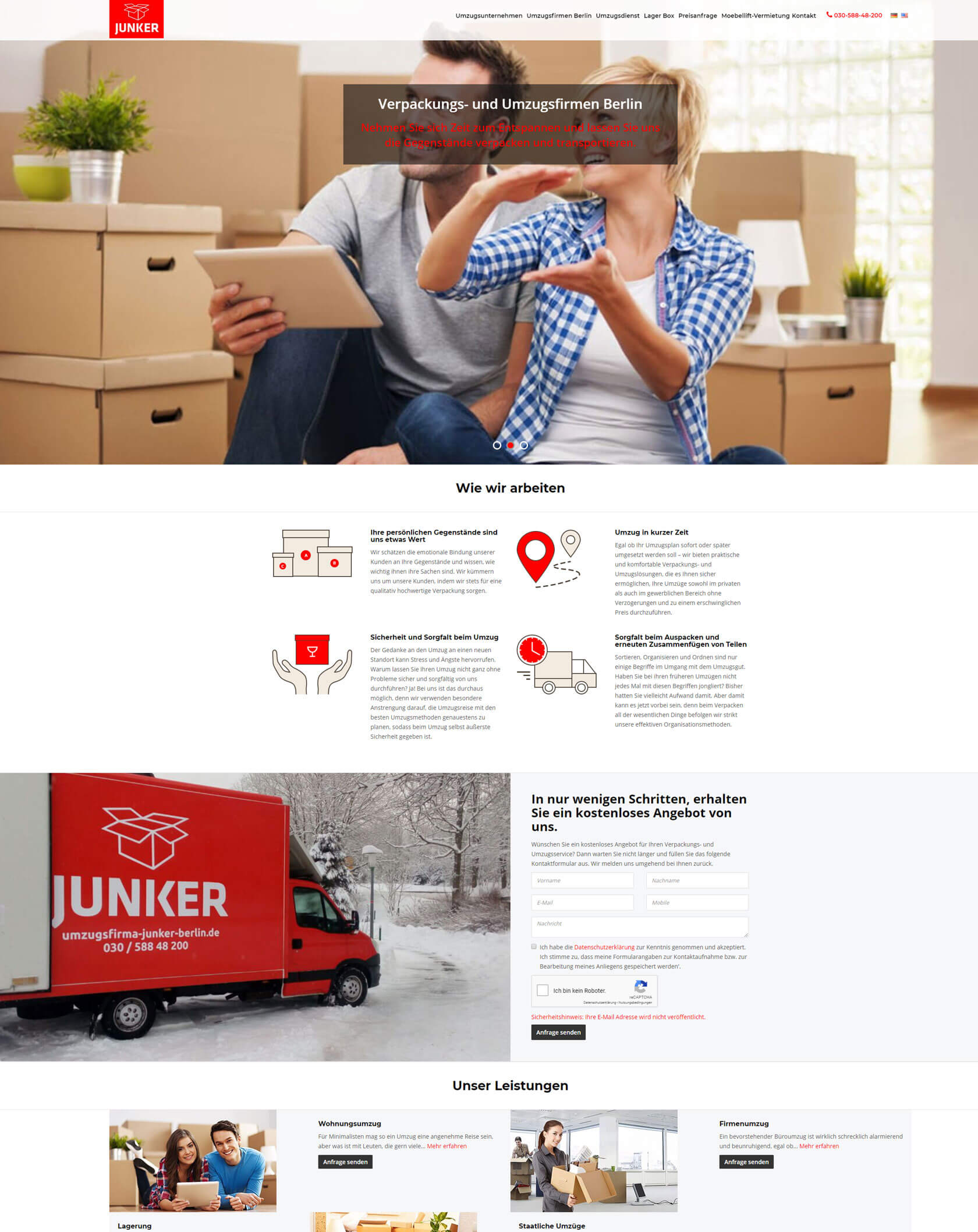 Website Relaunch für die Umzugsfirma JUNKER aus Berlin