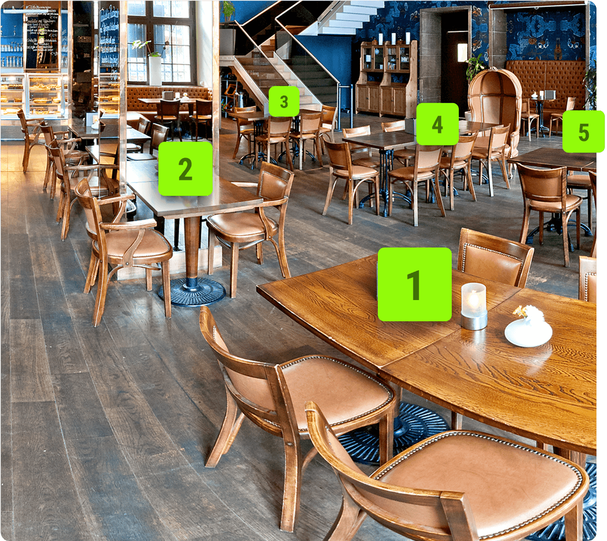 360 Grad Rundgang - Gastronomie, Tischreservierungshilfe