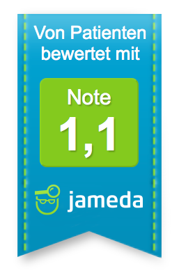 Jameda Widget mit Bewertung
