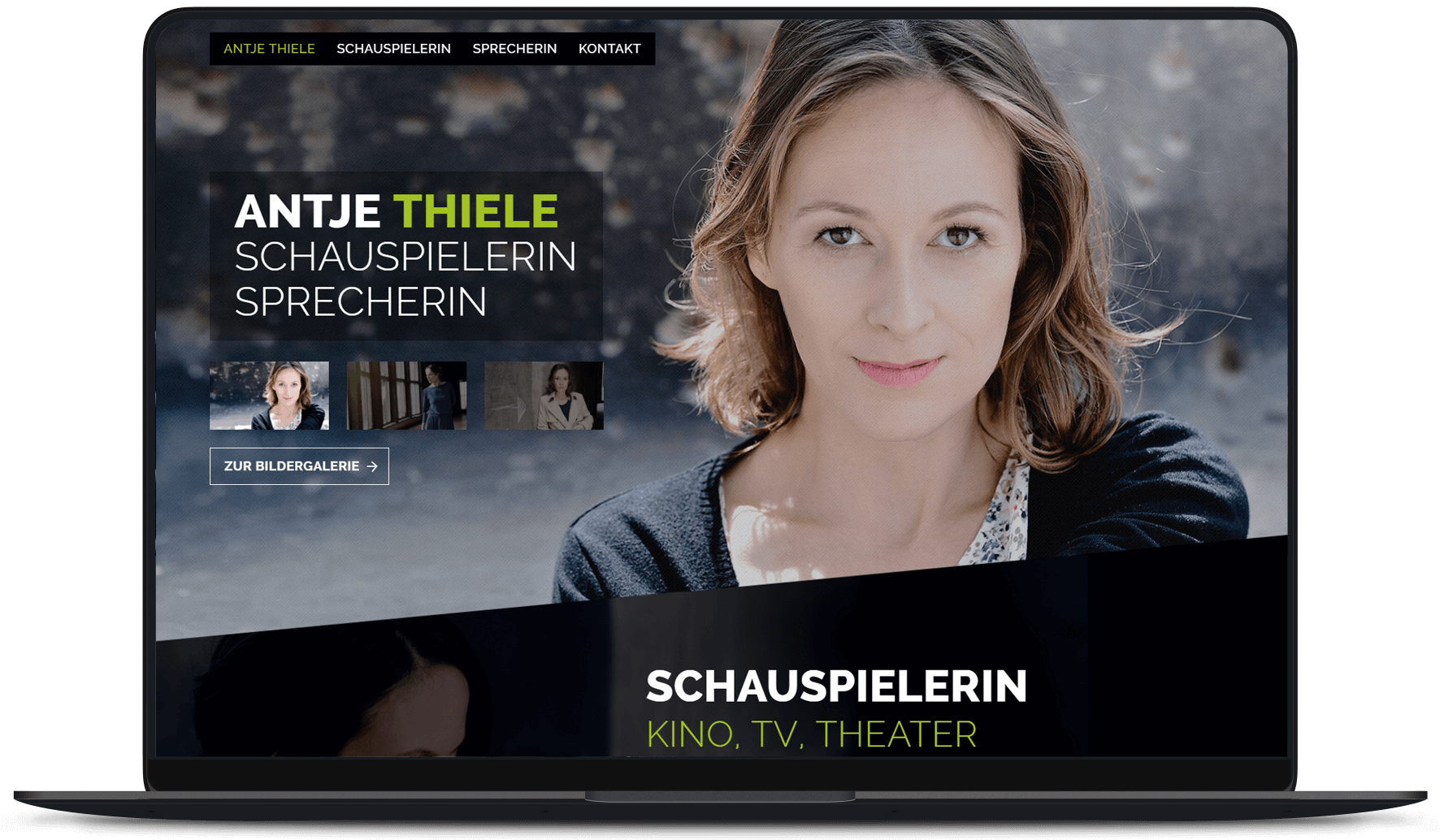 Website Arbeitsbeispiel von PRIMA LINE - Schauspieler-Website
