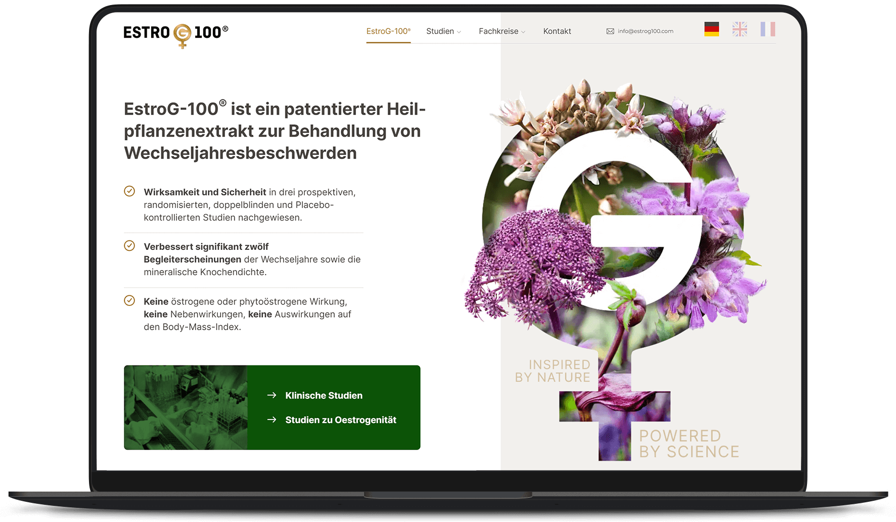 Website Arbeitsbeispiel von PRIMA LINE - Pharma-Website