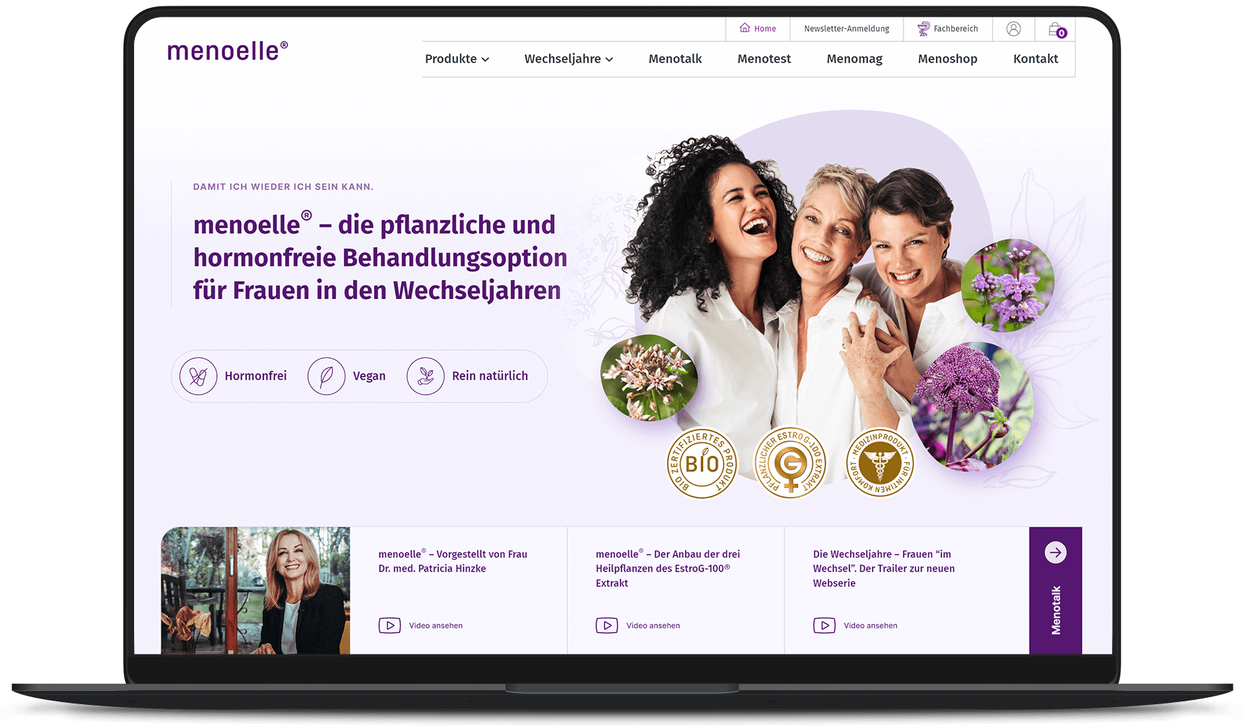 Website Arbeitsbeispiel von PRIMA LINE - Website für Pharma-Unternehmen