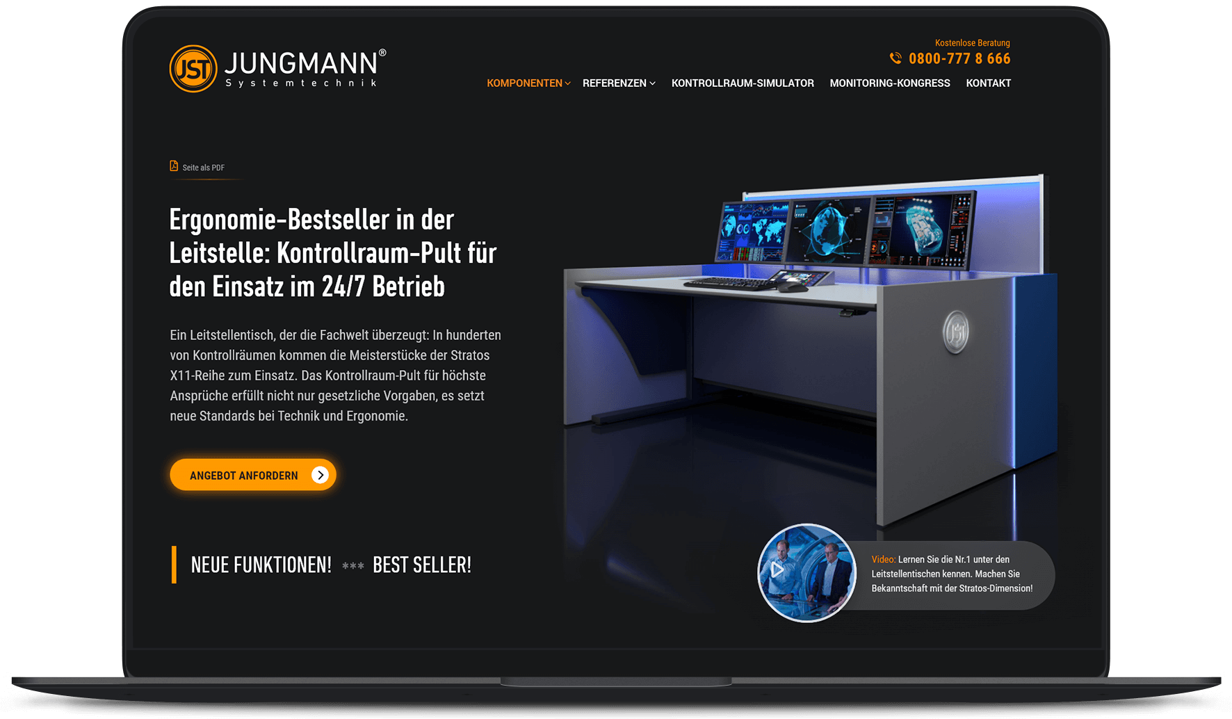 Website Arbeitsbeispiel von PRIMA LINE - Industrie-Website